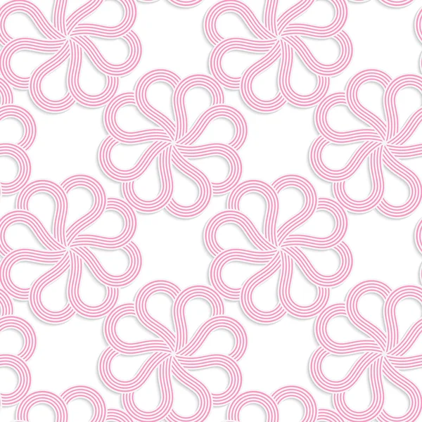 White 3D with colors pink flowers — Stockvector