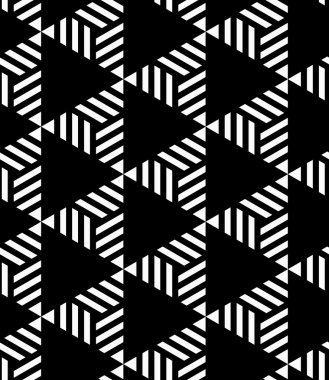 Siyah beyaz çizgili ve siyah üçgenler