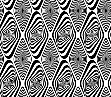 Siyah ve beyaz yuvarlak elmas ve bükülmüş 