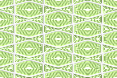 Renkli 3d yeşil çizgili ezilmiş altıgenler