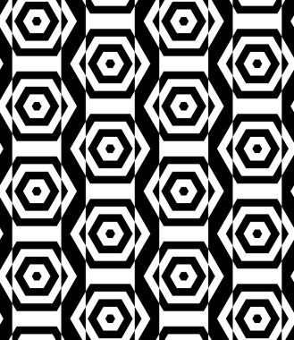 Siyah ve beyaz alternatif dikdörtgenler altıgenler vert ile kesilmiş