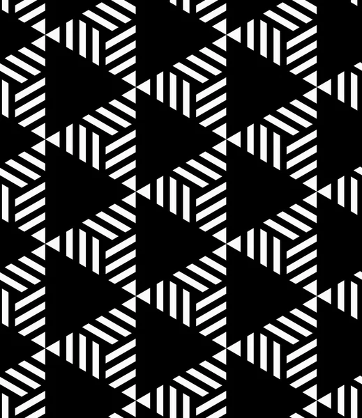 Zwart-wit gestreepte en zwarte driehoeken — Stockvector