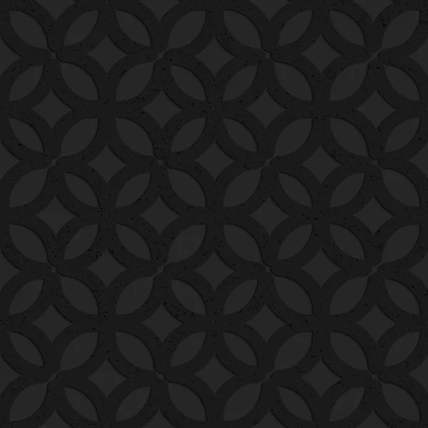 Zwarte getextureerde kunststof onregelmatige grid met cirkels — Stockvector