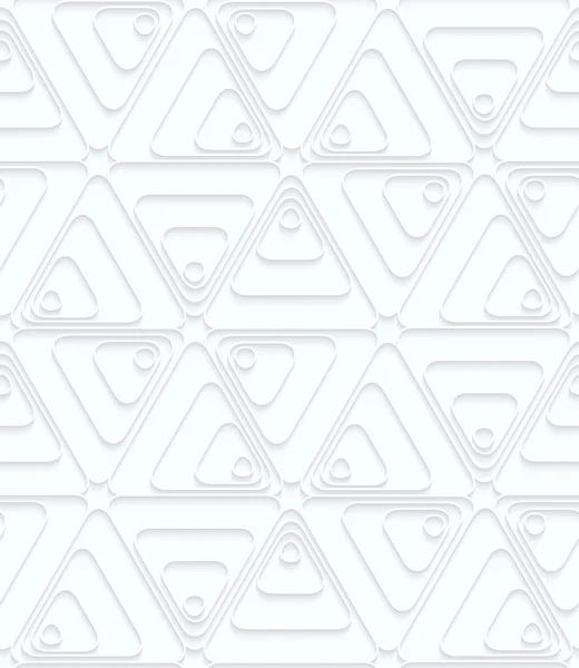 Zakýlené trojúhelníky s bílým papírem s otáčením — Stockový vektor
