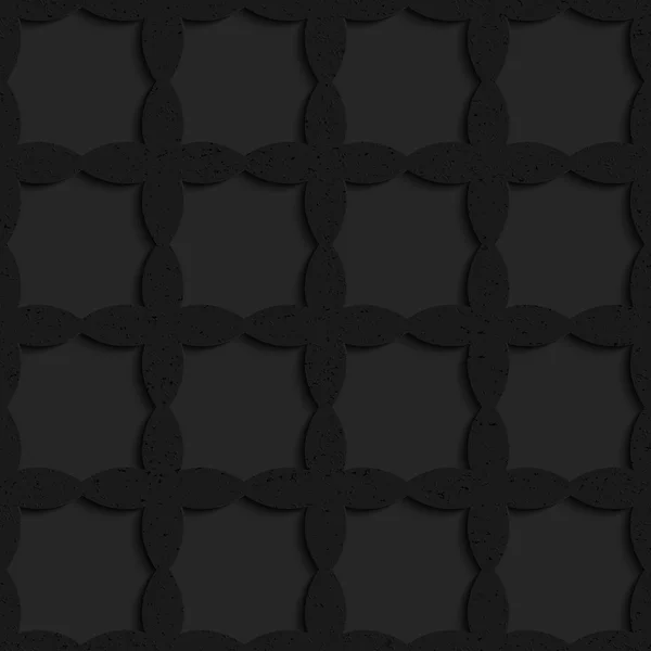 Black textured plastic crossing ovals forming grid — Stock Vector