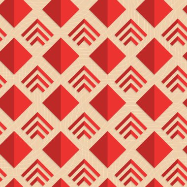 Retro kat kırmızı elmas ve çizgili