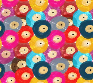 Kaba fırça renkli vinil diskler