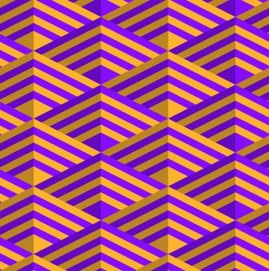 Retro kat mor ve turuncu çizgili elmas