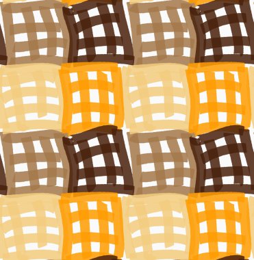 Boyalı turuncu ve kahverengi damalı işaret kareleri