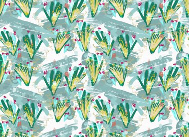 Yeşil çiçek çiçekleri üzerinde Kaba fırça