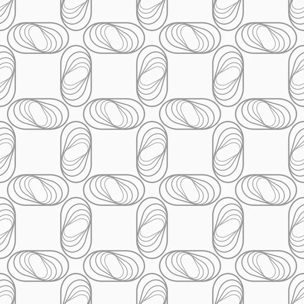 Тонкие серые полосатые овалы в сетке — стоковый вектор