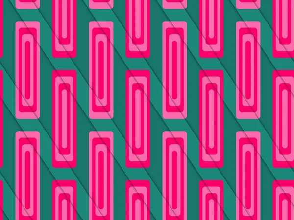 Retro 3D vert et rose découpé en diagonale avec rectangles — Image vectorielle