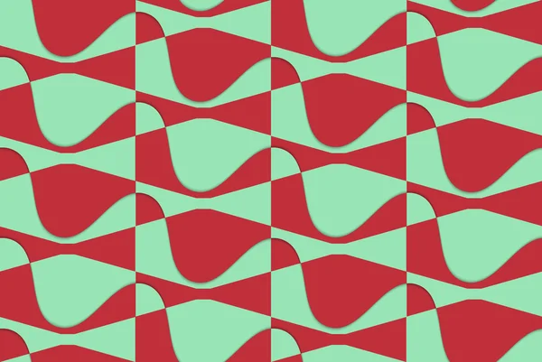 Retro 3D красный и зеленый wavy — стоковый вектор