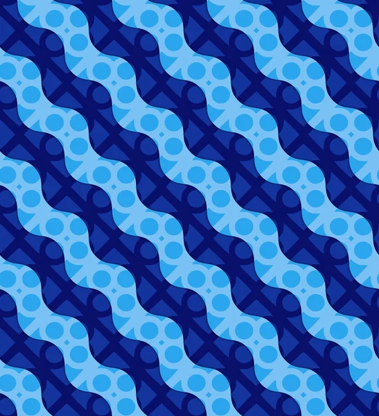 Retro 3D ondas azules y círculos — Vector de stock