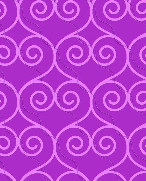 Coeurs tourbillonnants 3D violet rétro — Image vectorielle