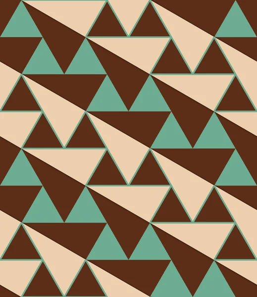 レトロな3D緑と茶色の対角線の三角形 — ストックベクタ