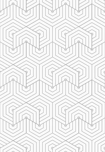 Hexagones superposés gris mince à leur tour — Image vectorielle