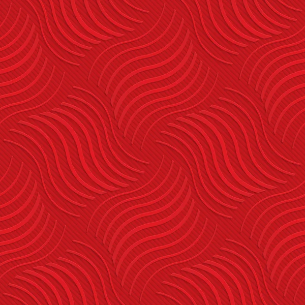 Kırmızı dalgalı kareler sırayla çizgili