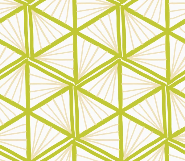 Triângulos de marcadores verdes pintados formando hexágonos — Vetor de Stock