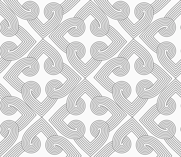 正方形を形成するスリムな灰色のハッチングハート — ストックベクタ