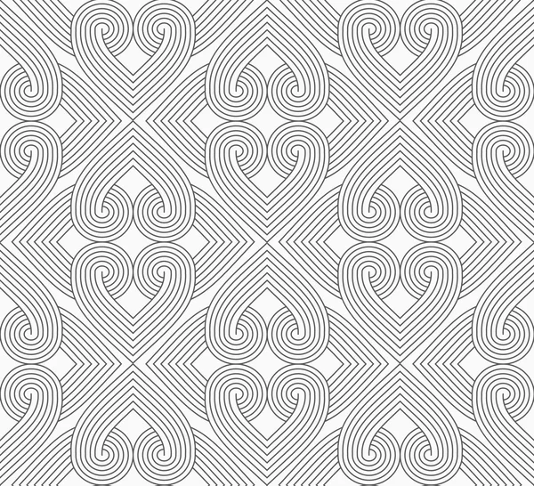 長方形を形成するスリムな灰色のハッチングハート — ストックベクタ