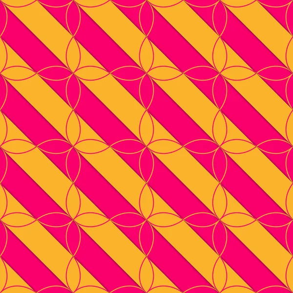 Retro 3D rosa und orange Diagonale mit vier Folien — Stockvektor