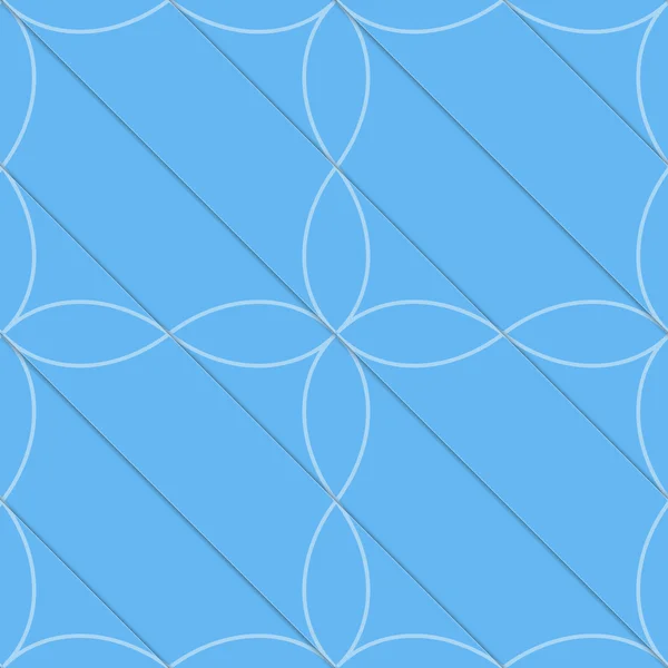 Retro 3D bleu diagonale avec quatre feuilles — Image vectorielle
