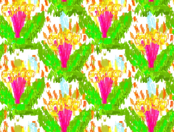 Brosse rugueuse fleurs roses avec feuilles vertes — Image vectorielle