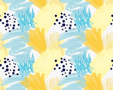 Soyut mavi ve sarı siyah noktalı