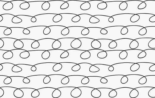Черный маркер нарисовал простые горизонтальные петли — стоковый вектор