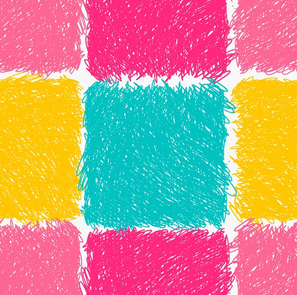 Lápiz eclosionada rosa amarillo y verde cuadrados — Vector de stock