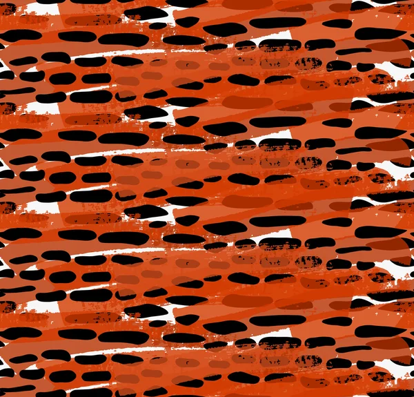 Künstlerische Farbe gebürstete schwarze Striche und orangefarbener Grunge — Stockvektor