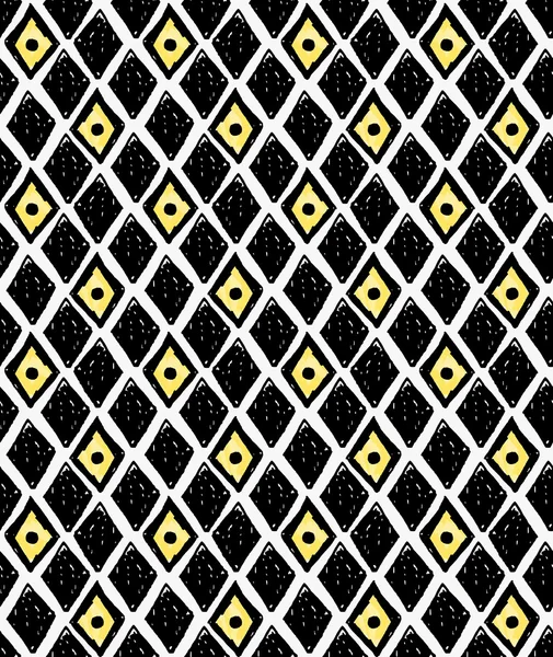 Sanatsal renk fırçalı siyah ve sarı elmas — Stok Vektör
