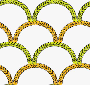 Sanatsal renk fırçalanmış yeşil turuncu kemerli örgüler