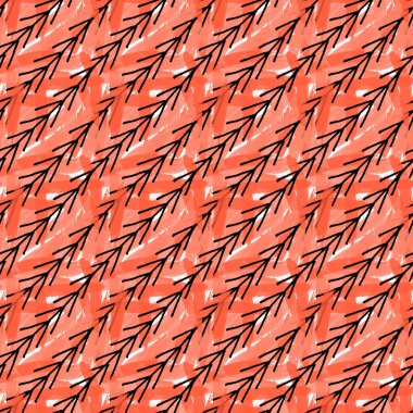 Sanatsal renk çapraz chevrons ile turuncu doku fırçalanmış