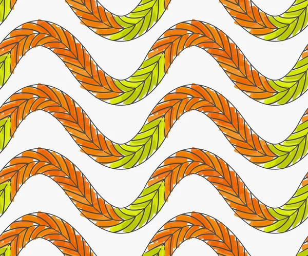 Konstnärlig färg borstad grön orange flätor — Stock vektor
