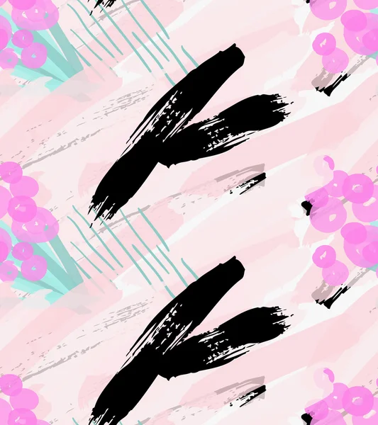 Artistieke kleur geborsteld roze luiken met zwarte strepen — Stockvector