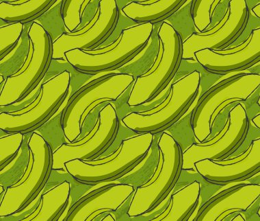 Green avocado sliced clipart