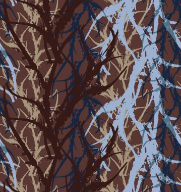 Kelp seaweed blue and brown abstract rough clipart