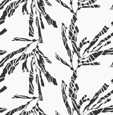 Kelp yosun dokulu siyah beyaz