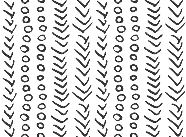 Marcas y círculos entintados en blanco y negro — Vector de stock