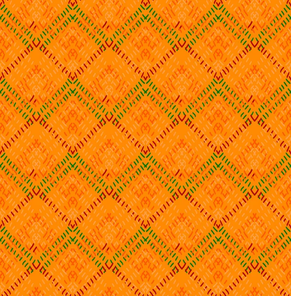 Oranžový kosočtverec se zelenými detaily — Stockový vektor
