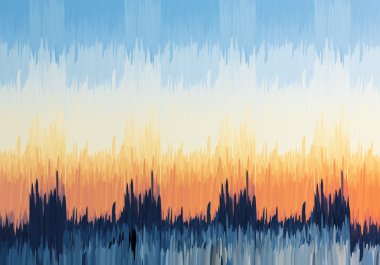 Soyut mavi ve turuncu gökyüzü