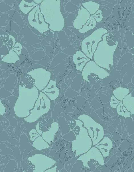 Fabric design flower green shades — Stock Vector