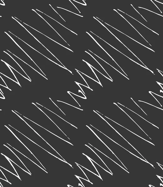 Coups encrés en zigzag diagonale sur noir — Image vectorielle