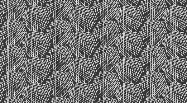 Чернильные штрихи в форме шестиугольника на черном — стоковый вектор