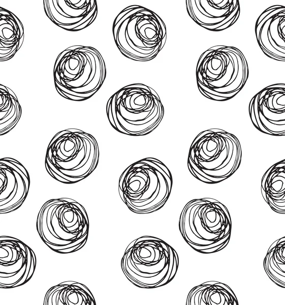 Garabatos monocromáticos círculos negros — Archivo Imágenes Vectoriales