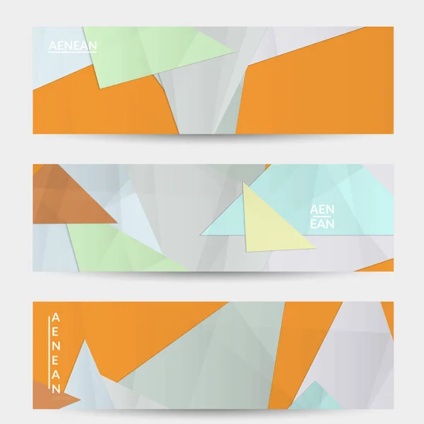 Modelo Banner Vetorial Abstrato Com Papel Dobrado Sobrepondo Formas Geométricas — Vetor de Stock