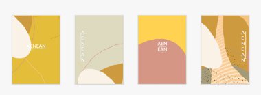 Doğal renklerde dalgalı karışık şekilli soyut vektör kapağı tasarımı. Çizgili ve karalamalı bir el. Modern çağdaş sanat. Satış tanıtımı olayı için poster ya da yazdırma şablonu.