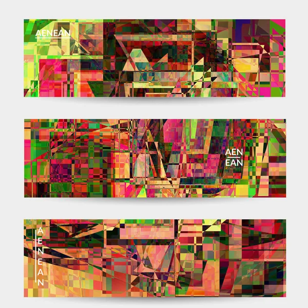 Modelo Banner Vetorial Abstrato Pequena Arte Falha Distorção Pixel Quebrado — Vetor de Stock